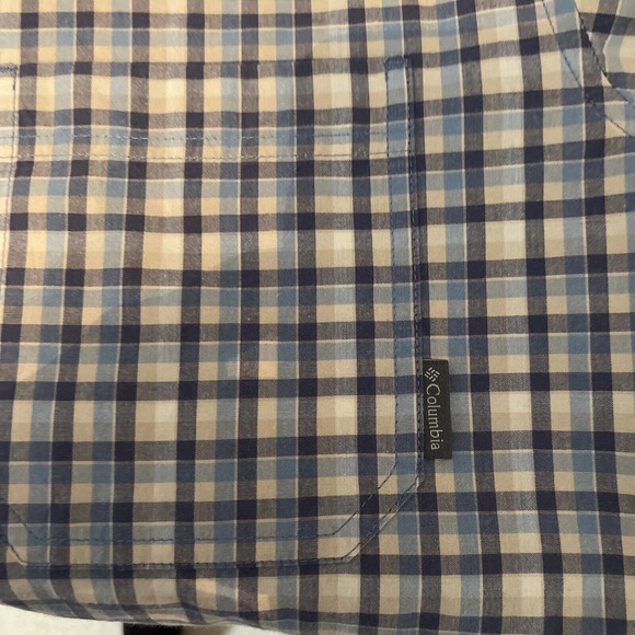 COLUMBIA Men’s L Cotton Plaid Shirt Button Down Collar - Picture 5 of 7
